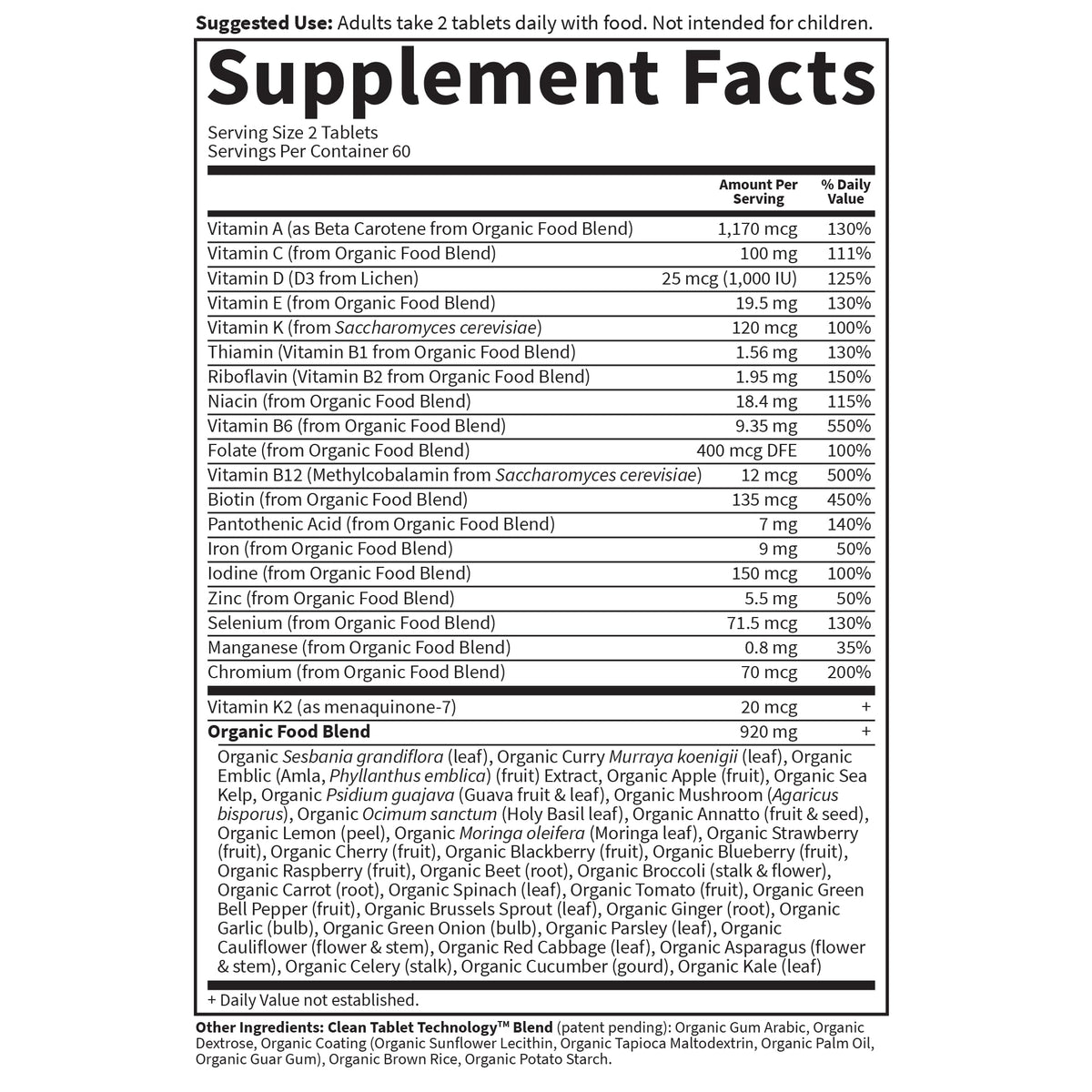 Tablettes de multivitamine Garden of Life Femme sur une table