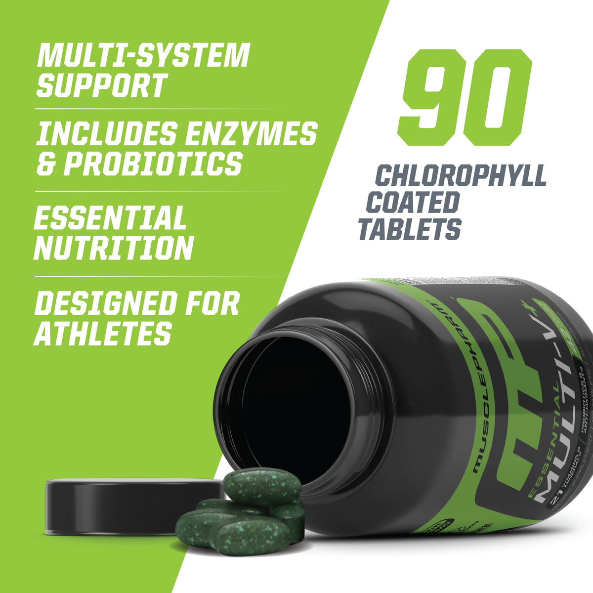 Tablettes de Muscle Pharm Multivitamine sur une cuillère