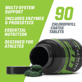 Tablettes de Muscle Pharm Multivitamine sur une cuillère