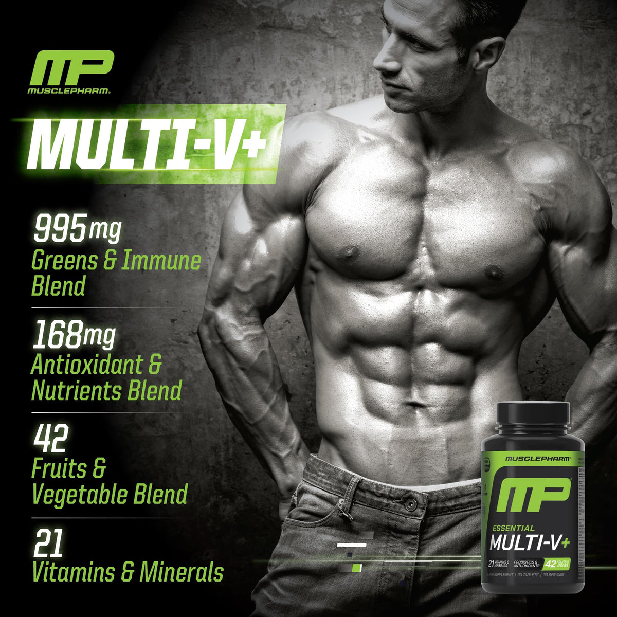 Tablettes de Muscle Pharm sur une surface blanche