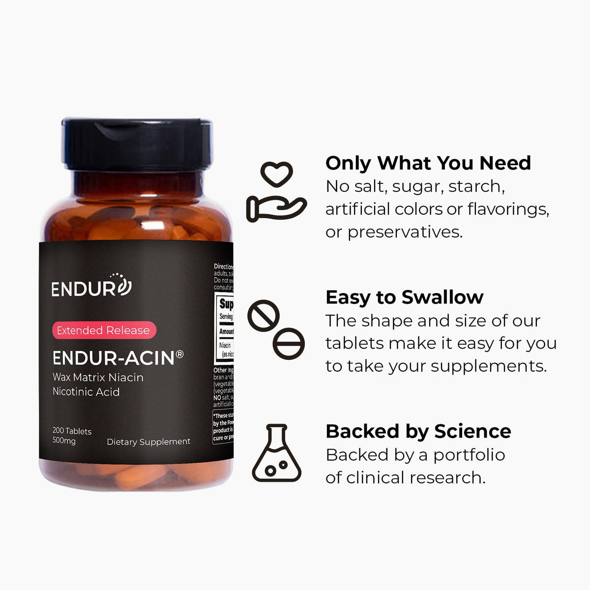 Tablettes de niacine 500mg d'use Products sur une table