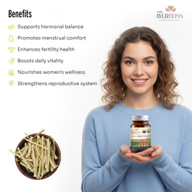 Tablettes de Shatavari avec un fond naturel