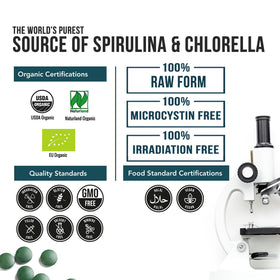 Tablettes de Spiruline et Chlorelle Bio Triquetra Health, ingrédients