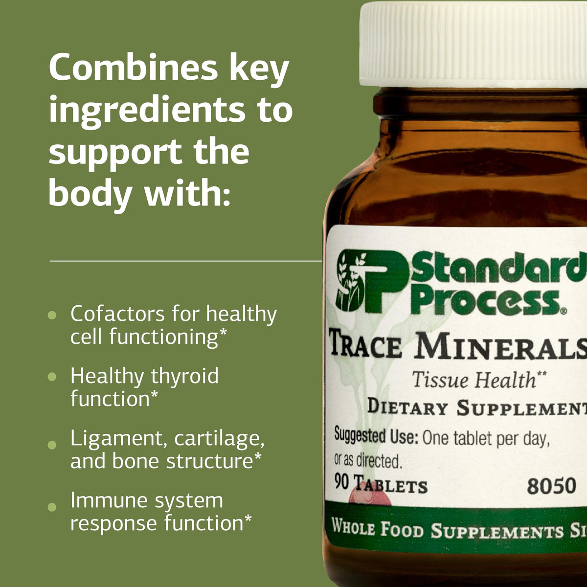 Tablettes de Trace Minerals-B12 de Standard Process Inc. sur une surface