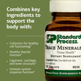 Tablettes de Trace Minerals-B12 de Standard Process Inc. sur une surface