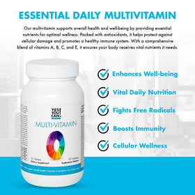 Tablettes de Yes You Can! Multivitamines sur fond blanc