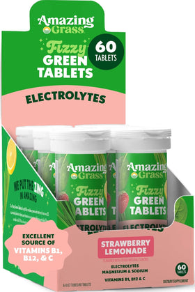 Tablettes effervescentes Amazing Grass Fraise Citronnade – avant ouverte