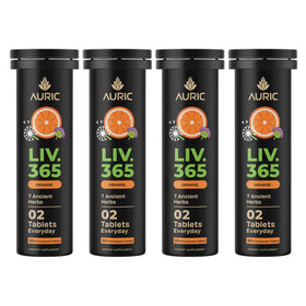 Tablettes effervescentes orange Auric Liv 365 en boîte