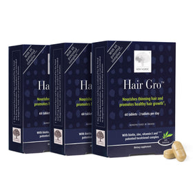 Tablettes Hair GRO de NEW NORDIC en emballage, 180 unités