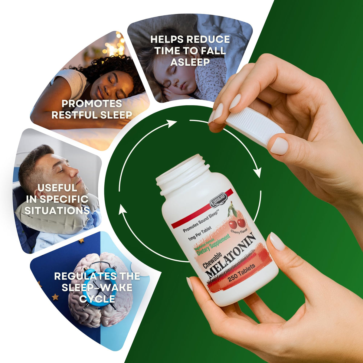 Tablettes LANDAU avec dosage de 1 mg, vue de dessus