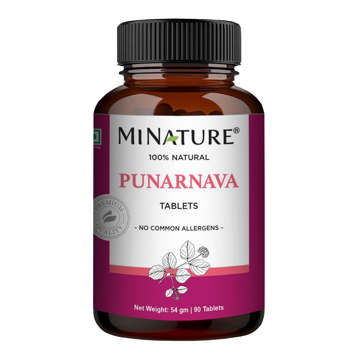 Tablettes Punarnava minature 90 tablettes 1000 mg dans leur emballage