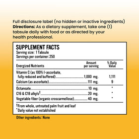 Tabsule de Vitamine C Alkaline for Life sur une surface en bois