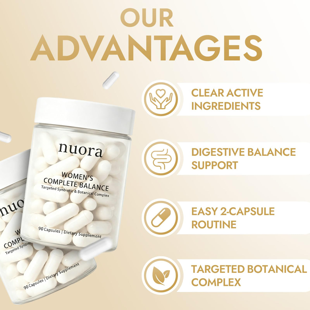 TACOHO Nuora Capsules de Santé Intestinale avec un verre d'eau
