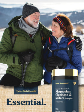 Tahoe Nutritionals Complément Magnésium Glycinate et Malate à côté d'une plante