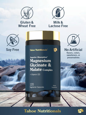 Tahoe Nutritionals Complément Magnésium Glycinate et Malate vue de côté
