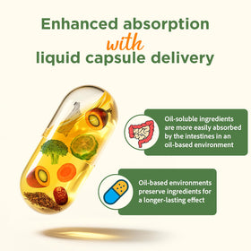 Talyvorlathor Compléments Alimentaires Cholestérol 180 Capsules ouvertes pour montrer le contenu