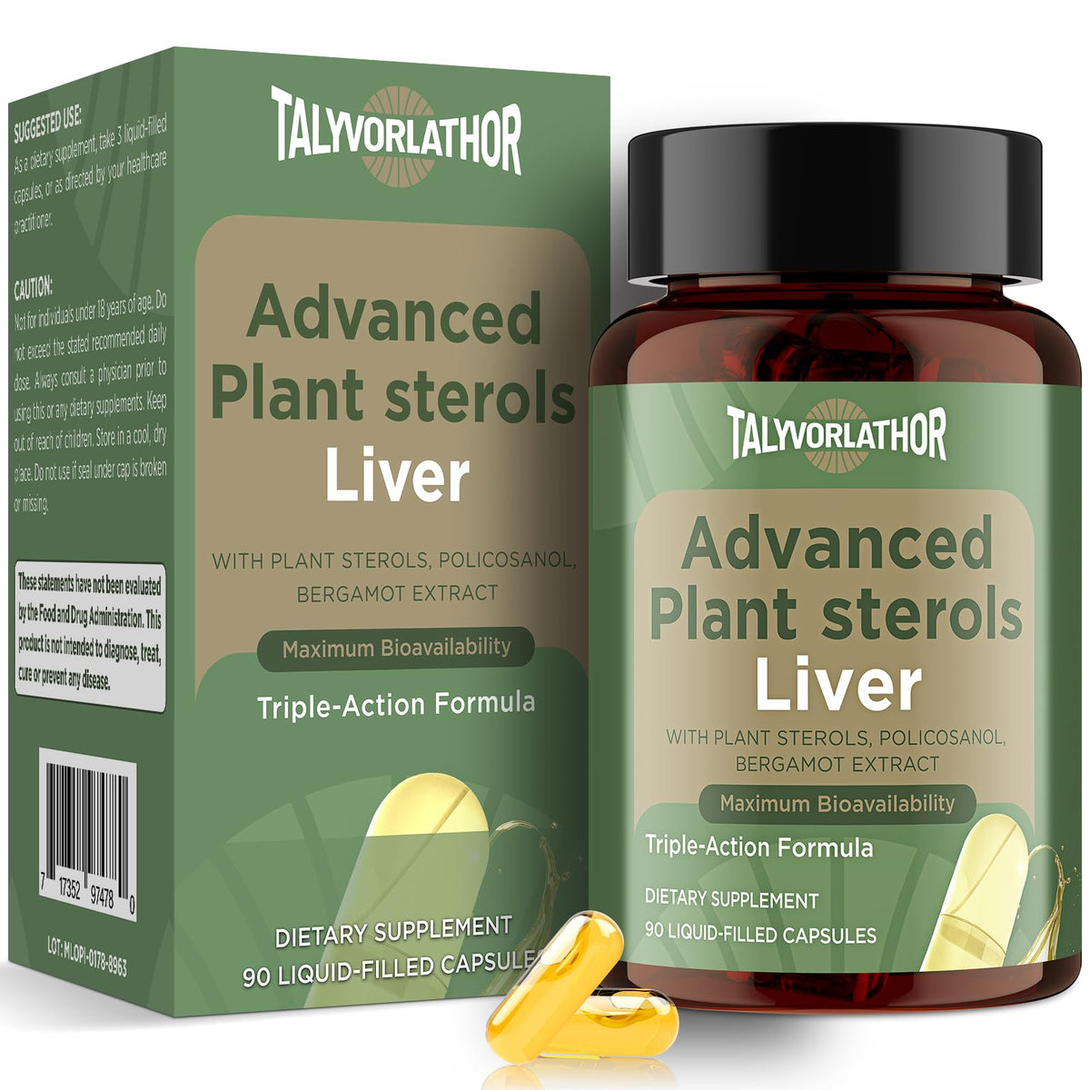 Talyvorlathor compléments alimentaires pour cholestérol 90 capsules, vue de face