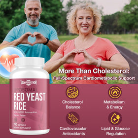 Talyvorlathor Riz Rouge 1200mg CoQ10 Astaxanthine arrière emballage