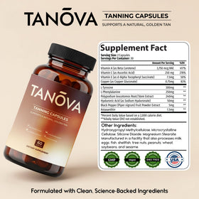 Tanova Capsules de Bronzage ouvertes montrant les capsules