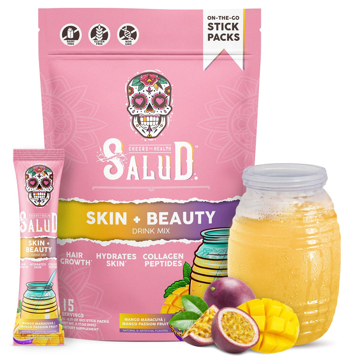 Taste Salud Mélange 2-en-1 Boisson Beauté Mangue Fruit de la Passion - vue avant