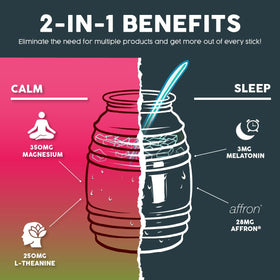 Taste Salud Mélange 2-en-1 Sommeil et Calme, Poire Cactus, ingrédients sur l'emballage