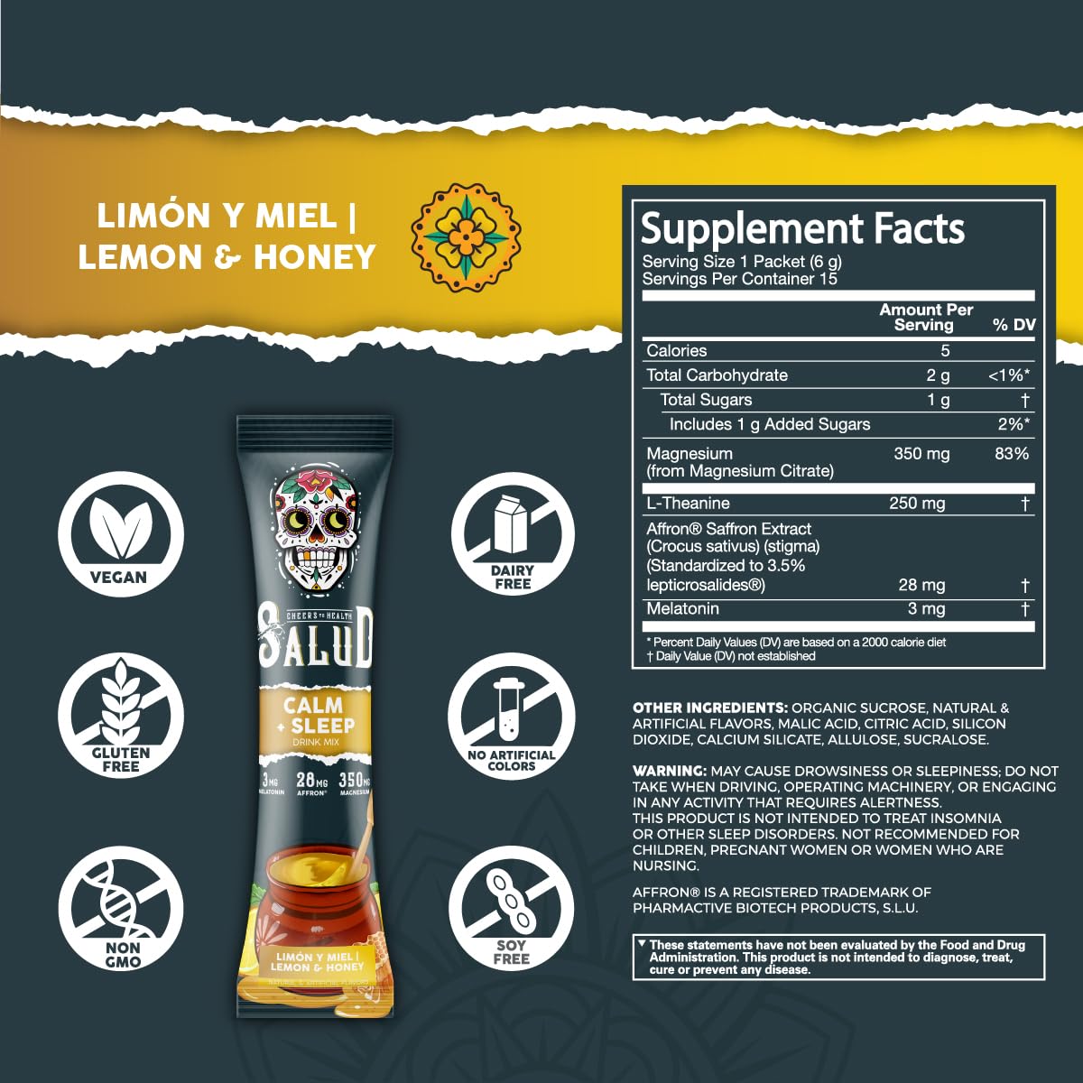 Taste Salud Mélange de Sommeil et Calme 2-en-1 avec ingrédients