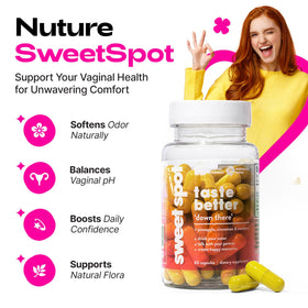 TASTE THE SWEET SPOT Complément Alimentaire Santé Vaginale 60 Capsules côté