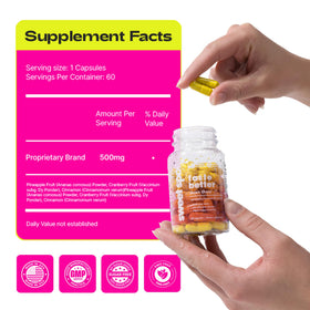 TASTE THE SWEET SPOT Complément Alimentaire Santé Vaginale 60 Capsules avec description sur l'étiquette