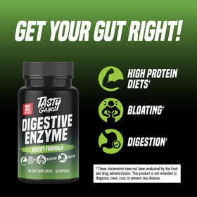 TASTY GAINS Complément Alimentaire Enzymes daily 60 Capsules avec capsules visibles