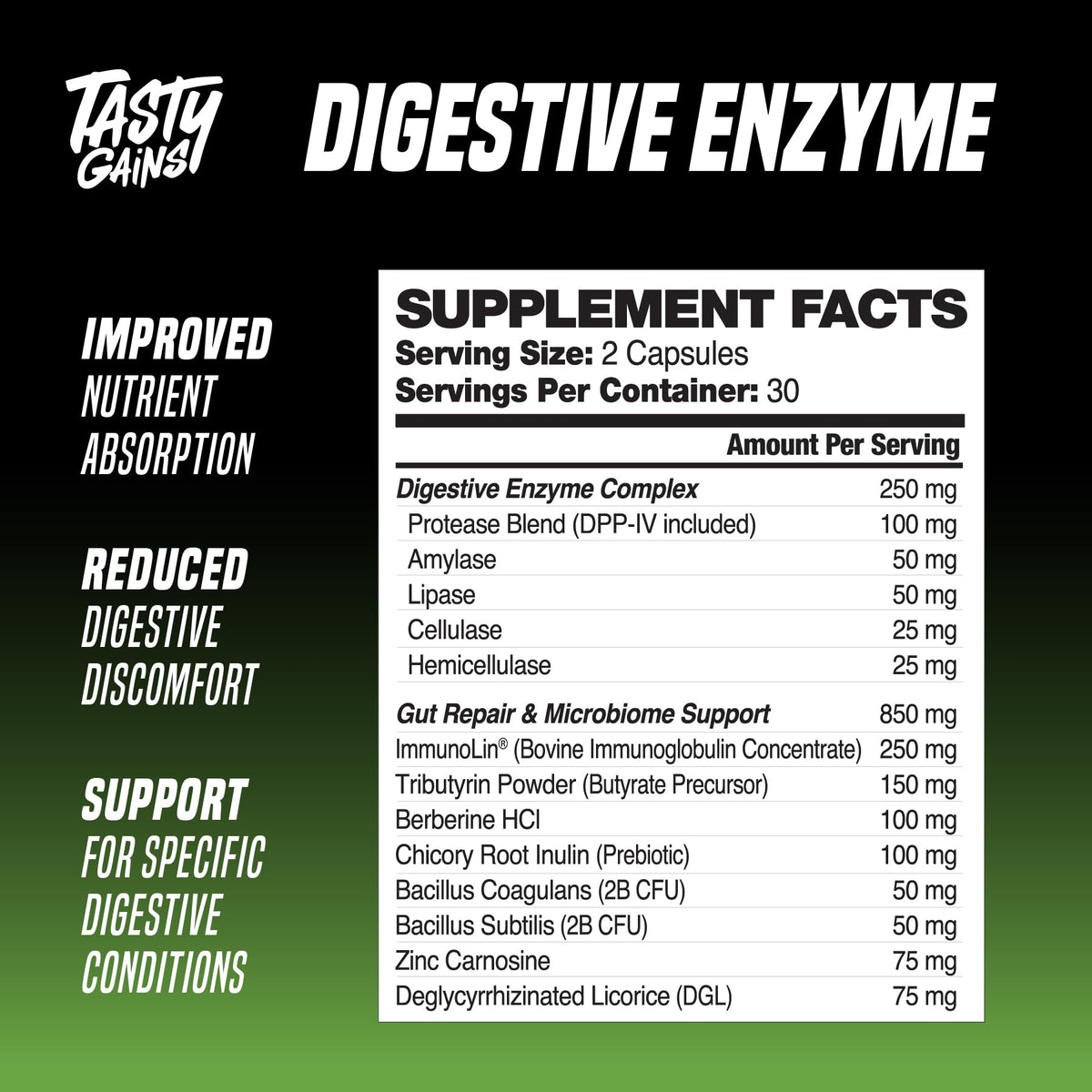 TASTY GAINS Complément Alimentaire Enzymes daily 60 Capsules en situation de vie quotidienne