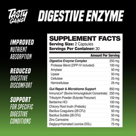 TASTY GAINS Complément Alimentaire Enzymes daily 60 Capsules en situation de vie quotidienne