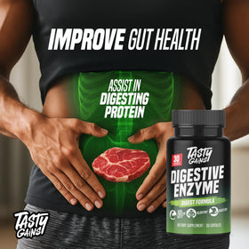 TASTY GAINS Complément Alimentaire Enzymes daily 60 Capsules vue arrière