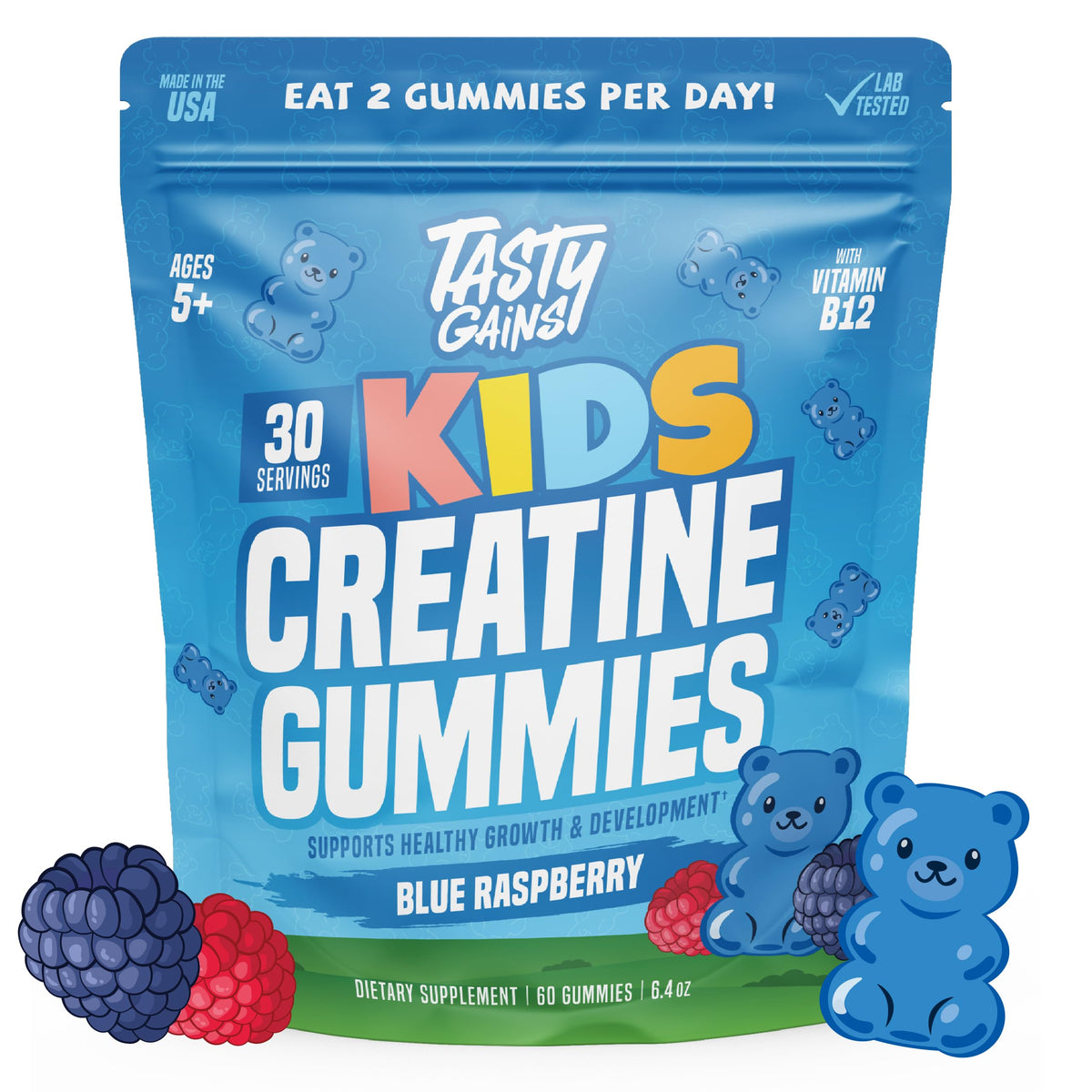 TASTY GAINS Gummies Créatine 60 Comp. vue de face
