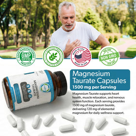 Taurate de magnésium TRUEMED avec une main tenant une capsule