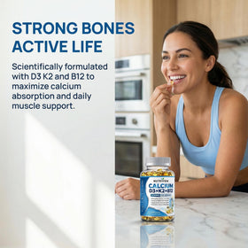 TAWODIUM Nutriview Calcium D3 + K2 + B12 capsules en mode lifestyle