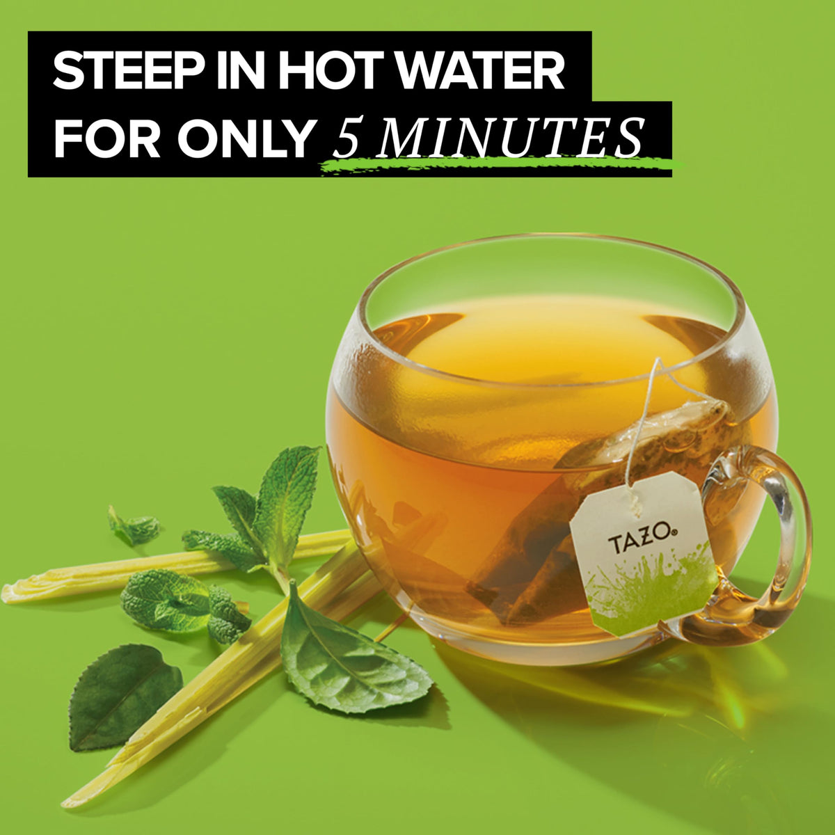 TAZO Thé Vert Zen Bio avec une tasse et une théière