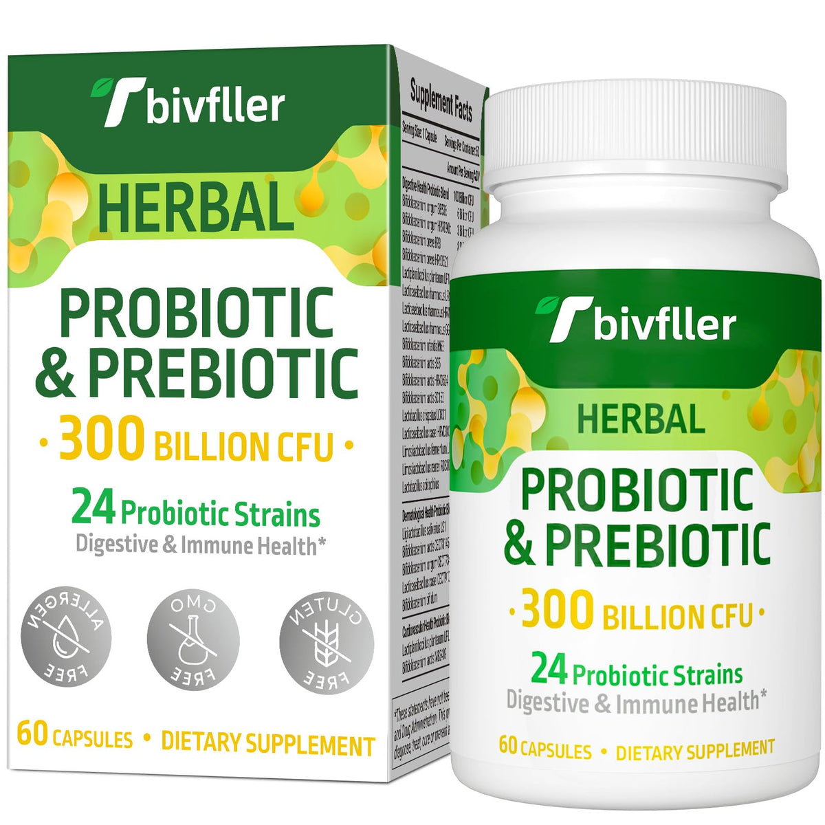 Tbivfller Probiotiques 300 Milliards CFU capsule vue de face