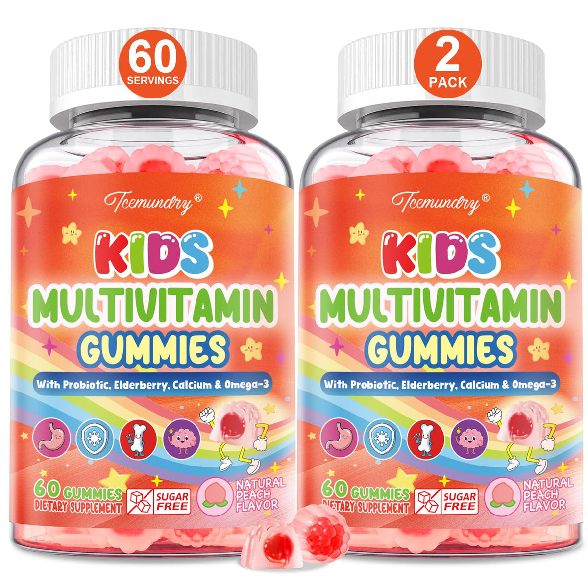 Tcemundry gummies multivitamines enfants 120 gummies vue de face