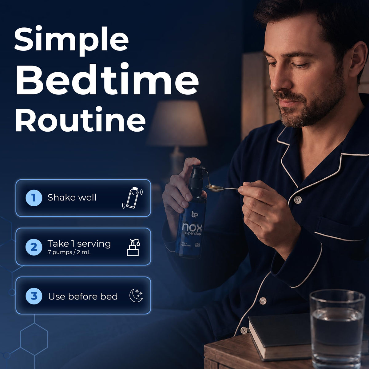 te Nox Super Sleep 90ml avec ingrédients visibles