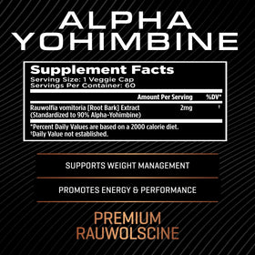 Team Six Supplements Alpha Yohimbine capsules avec mesure