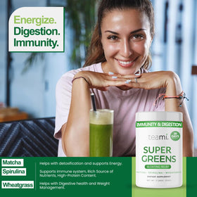 Teami Poudre de Super Greens Bio 390g ingrédients principaux