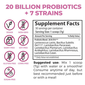 Teami Poudre Prébiotique et Probiotique 240g vue de côté