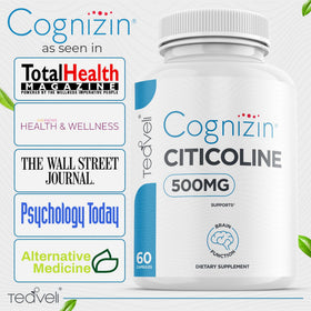 Teaveli Cognizin Citicoline 500mg capsules close-up
