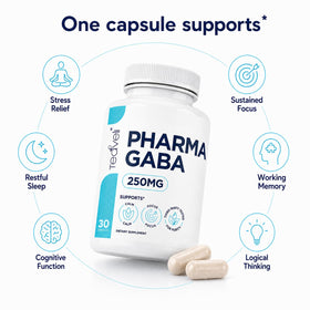 Teaveli Pharma GABA 250 mg capsules ouvertes avec contenu