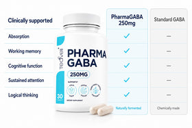 Teaveli Pharma GABA 250 mg sur une table en bois