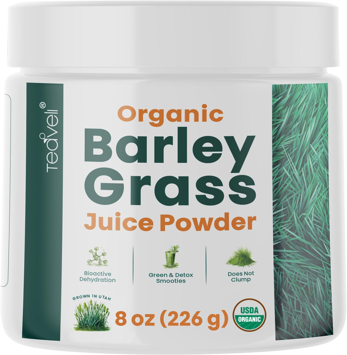 Teaveli Poudre de Jus d'Herbe d'Orge Bio 226 g - vue avant