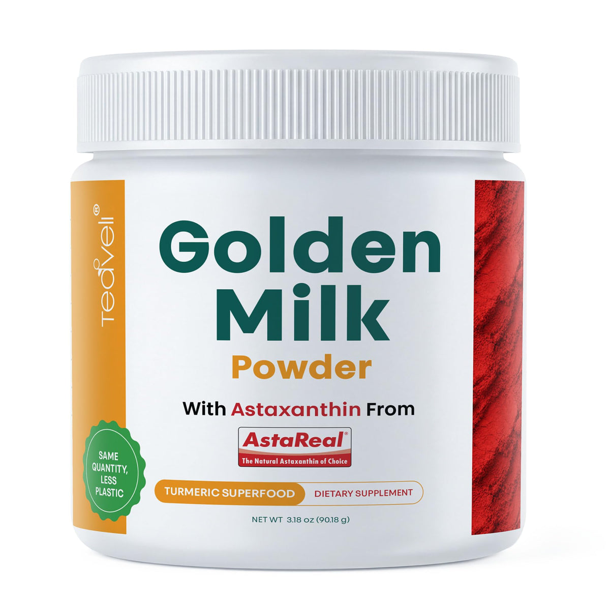 Teaveli Poudre de Lait Doré 132g vue avant avec étiquette