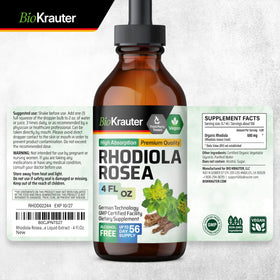 Teinture BIO KRAUTER Rhodiola Rosea avec ingrédients naturels