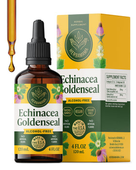 Teinture d'Echinacea et Goldenseal HERBAMAMA en bouteille