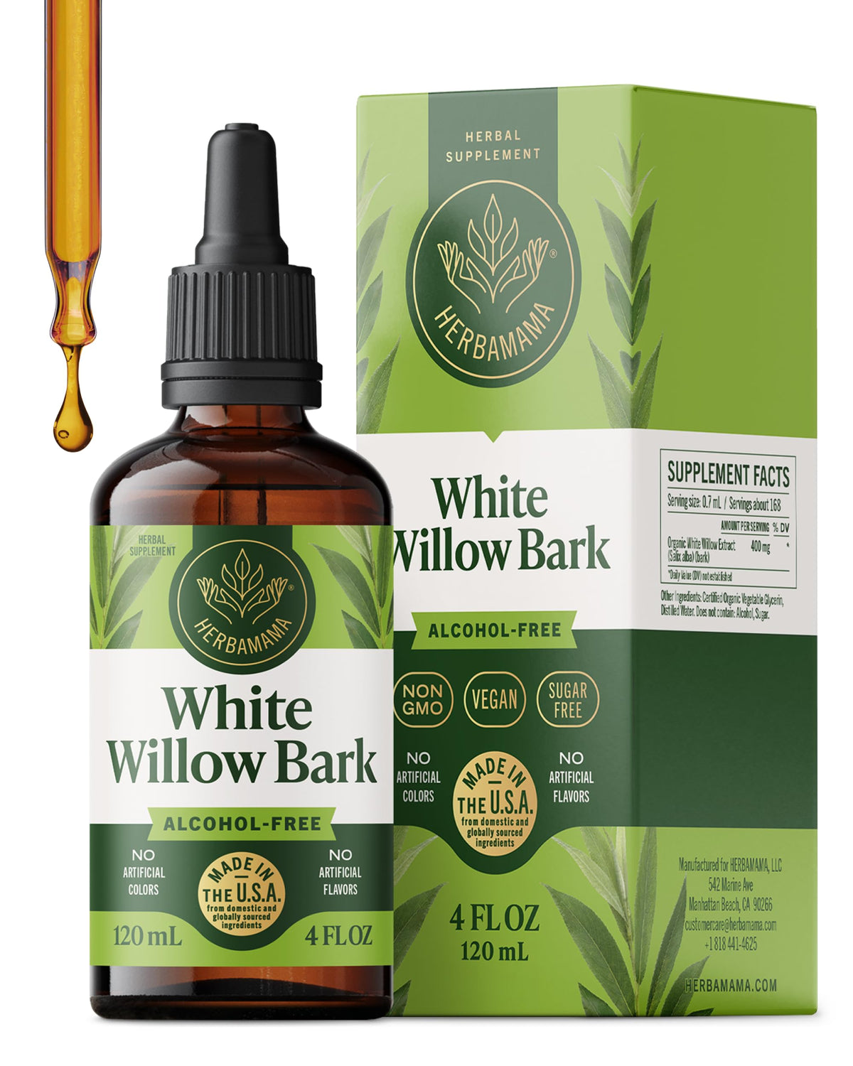 Teinture d'écorce de saule blanc HERBAMAMA 281g vue avant
